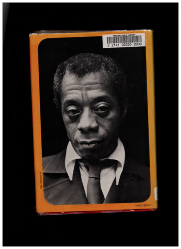 Lewis Watts, back cover portrait of James Baldwin by Jill Kremmentz, <em>If Beale Street Could Talk</em>, from the Oakland African American Library, 2019