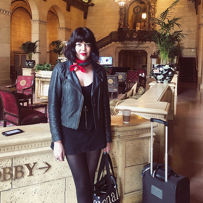 The author leaving the Millennium Biltmore Hotel, March 2019.